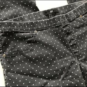 B&W Polka-dot H&M Skinny Jeans